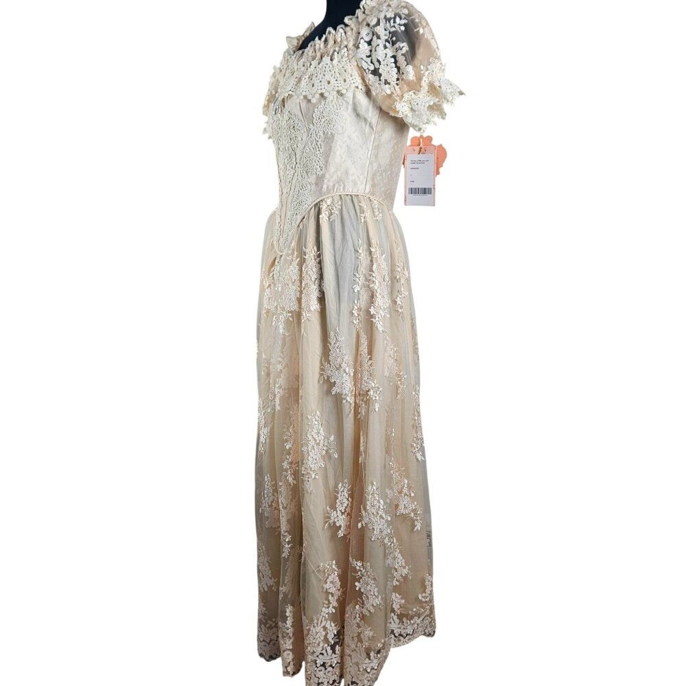 Lacemade Womens Elegant Large Corset Dress Stunning Lace Pearl Embellishments - Picture 5 of 16